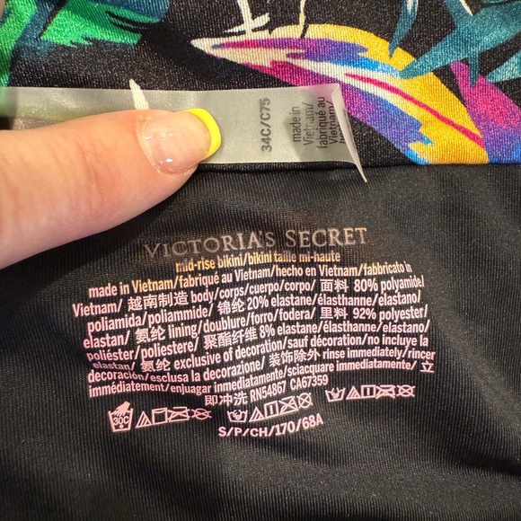 New! Victoria's Secret Black Palml Bikini Set 45579 - Picture 13 of 14